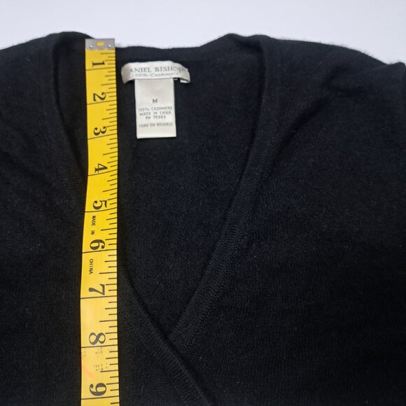 Daniel Bishop 100% Cashmere V-Neck Black Medium Sweater Shirt - Picture 9 of 10